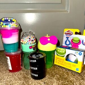 Slime Glitter Water Clay Macaroon Shimmer Squishy Mix Ins Add Ins Bundle Lot 6pc